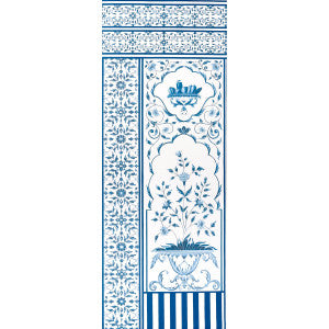 Schumacher Wallpaper Mughal Garden Panel B Blue 5014420