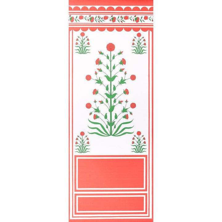Royal Poppy Panel A Red 5014430 by Schumacher Designer Wallpaper Marie-Anne Oudejans 54.5" - Swanky Fabrics -