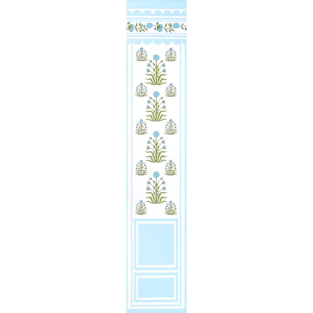 Royal Poppy Panel B Blue 5014441 by Schumacher Designer Wallpaper Marie-Anne Oudejans 27.5" - Swanky Fabrics -