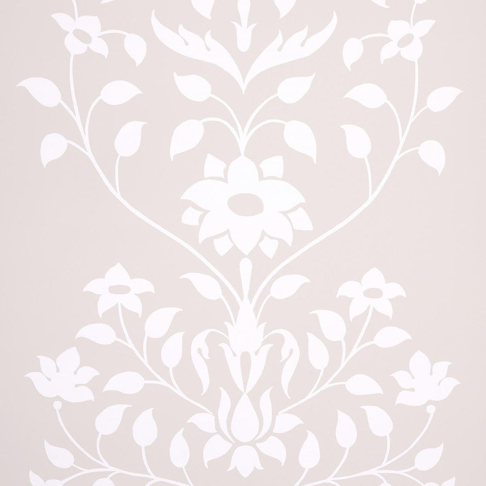 Jaipur Mughal Flower Neutral 5014462 by Schumacher Designer Wallpaper Marie-Anne Oudejans 27.0" - Swanky Fabrics -