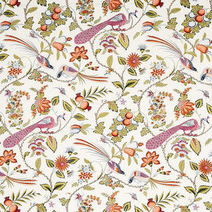 Schumacher Fabric Campagne Persimmon & Pink 175953