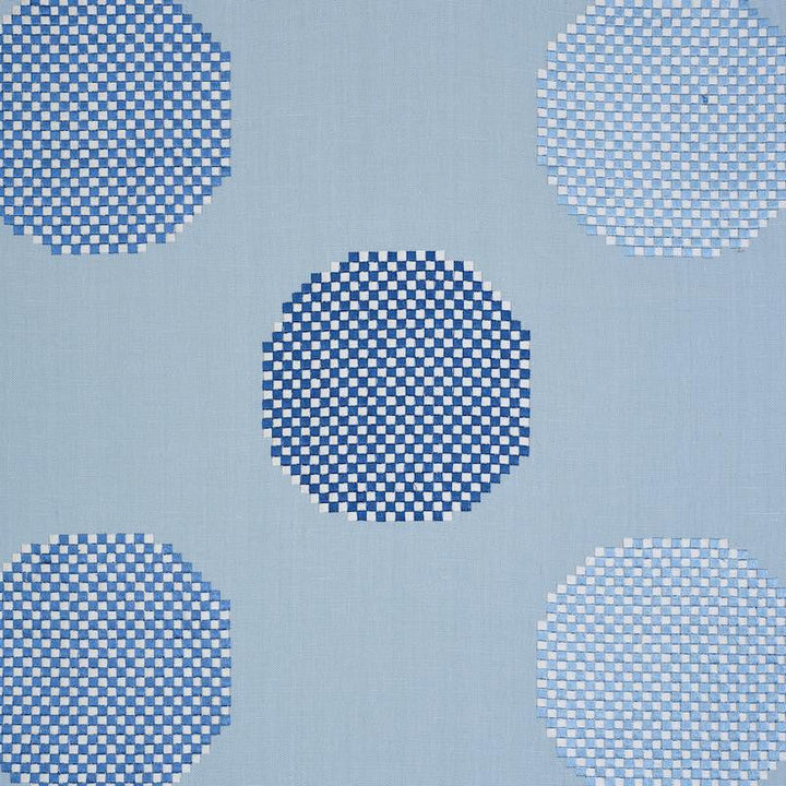 Hansen Embroidery Blue 78942 by Schumacher Designer Fabric Scandinavian Modern 51.0" - Swanky Fabrics -
