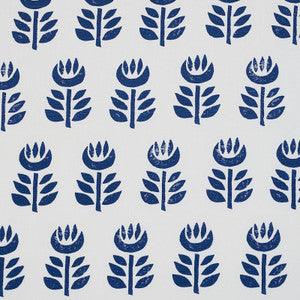 Schumacher Fabric Rosenborg Hand Print Navy 179402