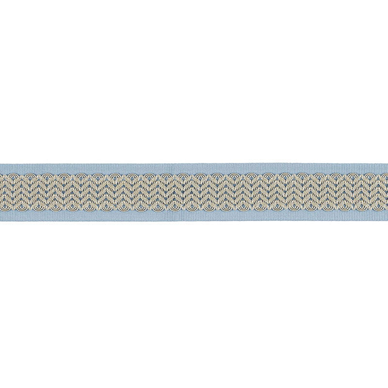 Sunset Strip Tape Pacific 68652 by Schumacher Fabric Schumacher Fabric Sunset Strip Tape Pacific 68652Fabric RAYON 69% CHINA </p><p>Repeat: H: HORZ. 3/4" (2CM) , V: 2.5 - Fabric Carolina -