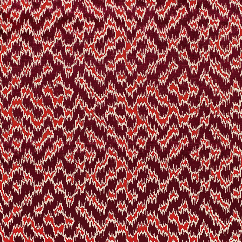 Serenissimo Velvet Rouge 68672 by Schumacher Designer Fabric CHROMA SP14 VISCOSE 100% BELGIUM MARTINDALE 40,000 </p><p>Repeat: Horizontal: 13 3/8" (34CM) and Vertical: 13" (33CM) 53.5 - Swanky Fabrics -