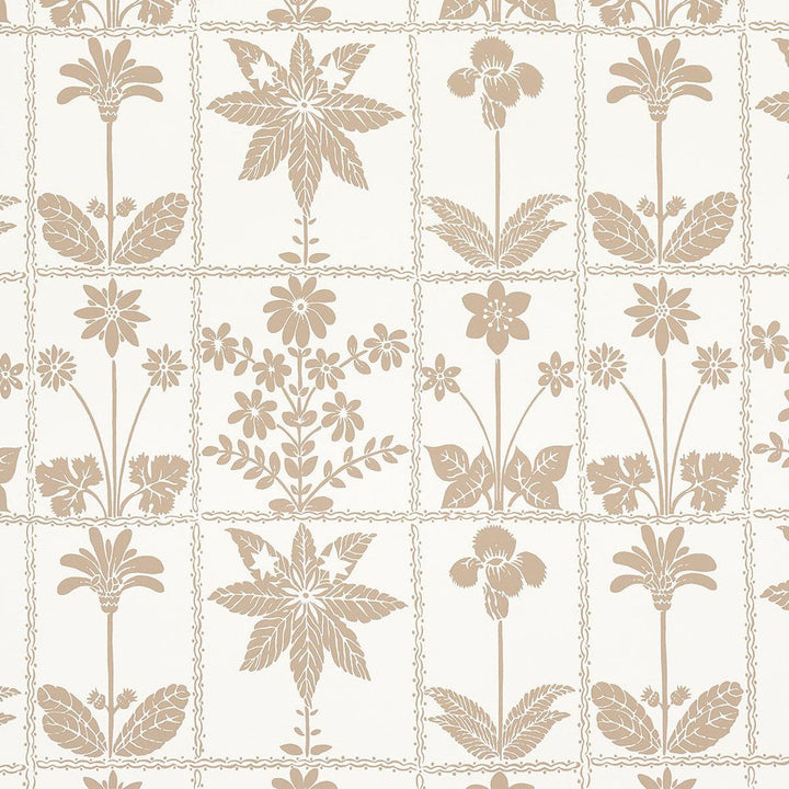 Georgia Wildflowers Neutral 5014821 by Schumacher Designer Wallpaper Folly Cove 27.0" - Swanky Fabrics -