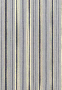 Schumacher Fabric Loire Jute Stripe Bleu 68690