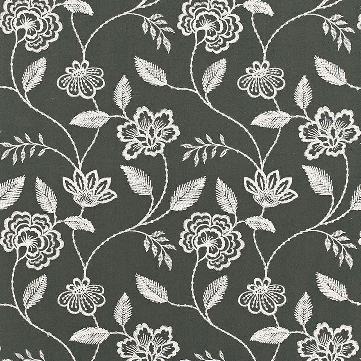 Penelope Embroidery Charcoal 68760 by Schumacher Fabric Schumacher Fabric Penelope Embroidery Charcoal 68760Fabric COTTON 40% INDIA </p><p>Repeat: H: HORZ. 12 3/4" (32CM) , V: VERT. 15" (38CM) 51 - Fabric Carolina -