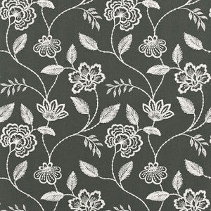Schumacher Fabric Penelope Embroidery Charcoal 68760