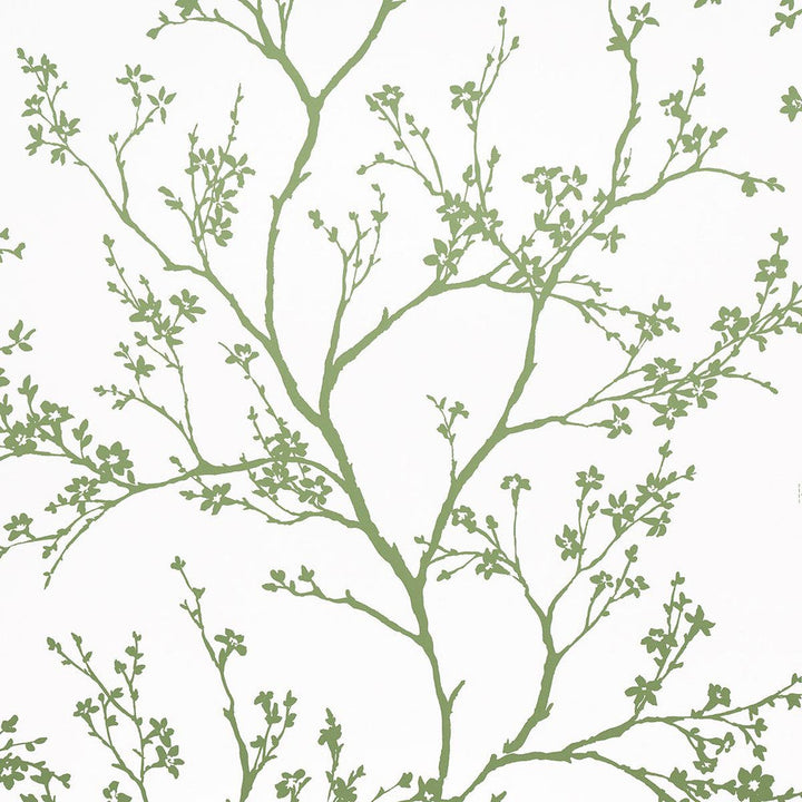 Twiggy Green 5003345 by Schumacher Designer Wallpaper Moon River 27.0" - Swanky Fabrics -