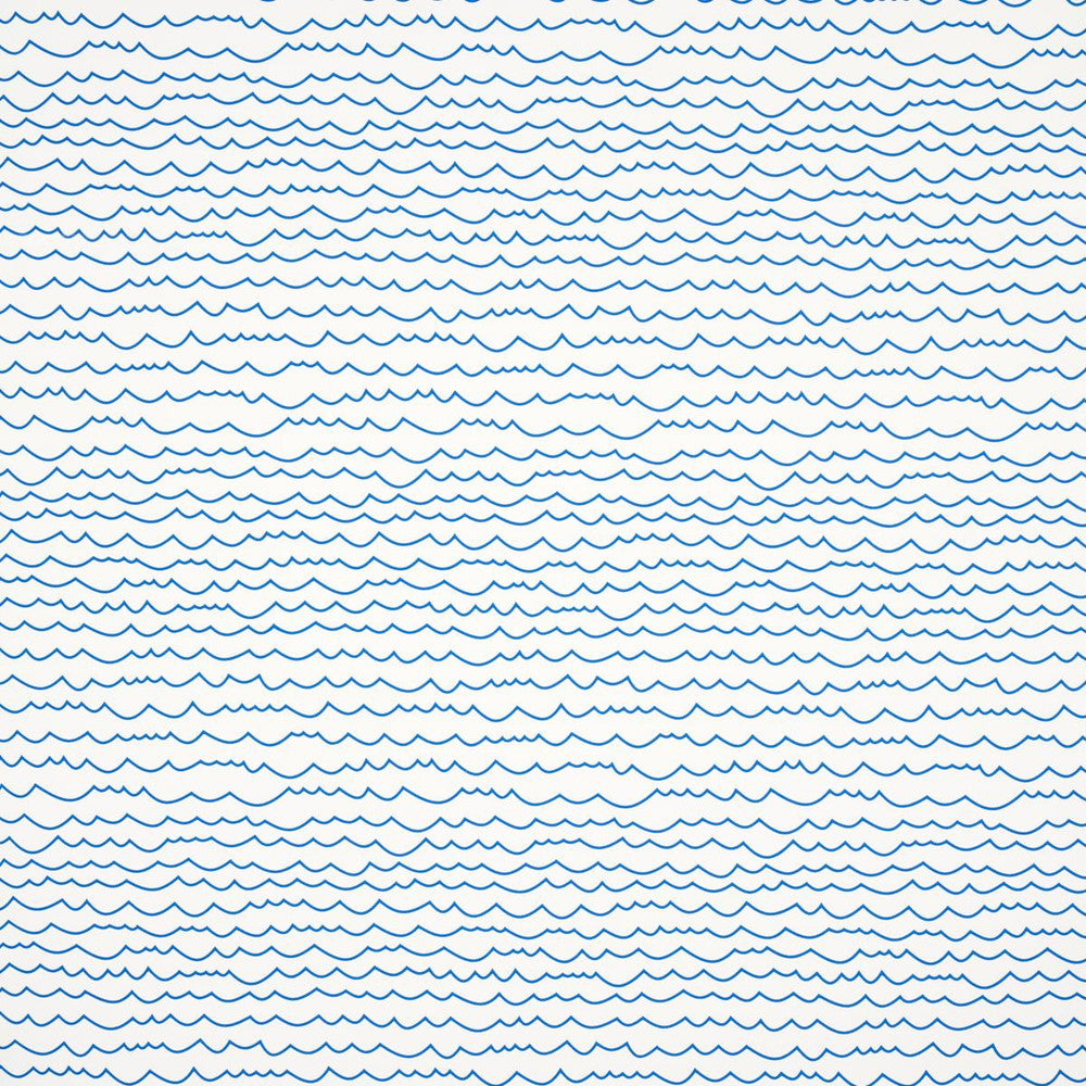 Waves Blue 5007462 by Schumacher Designer Wallpaper Moon River 27.0" - Swanky Fabrics -