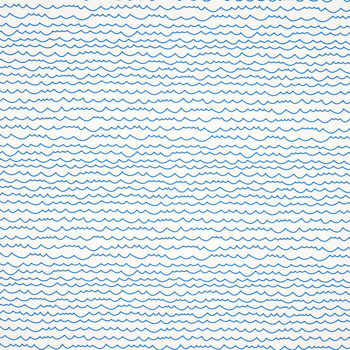 Waves Blue 5007462 by Schumacher Designer Wallpaper Moon River 27.0" - Swanky Fabrics -