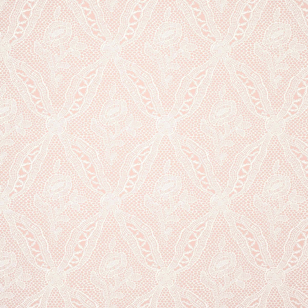 Cosette Lace Blush 5014720 by Schumacher Designer Wallpaper New Old-Fashioned 27.0" - Swanky Fabrics -