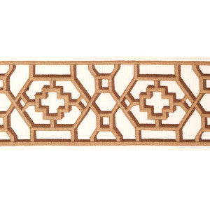 Schumacher Trim Zanzibar Trellis Tape Camel 81282