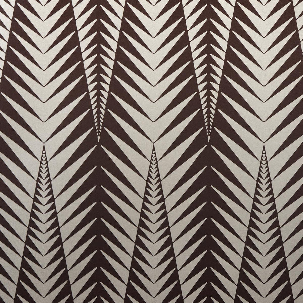Zebra Brown Silver 5015061 by Schumacher Designer Wallpaper Neisha Crosland 20.5" - Swanky Fabrics -