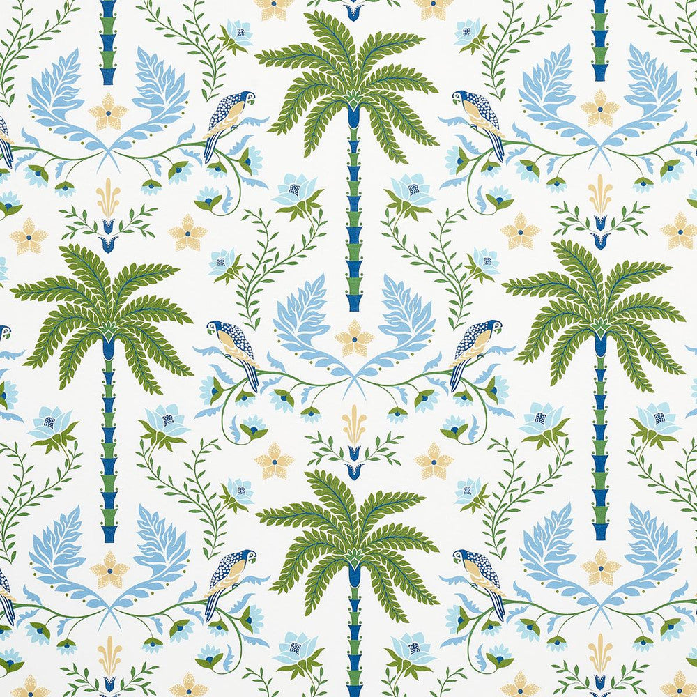 Island Palm Indoor/Outdoor Blue & Green 180980 by Schumacher Designer Fabric Isola Indoor/Outdoor 27.0" - Swanky Fabrics -