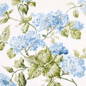 Schumacher Fabric Summer Hydrangea Blue Hydrangea 180822