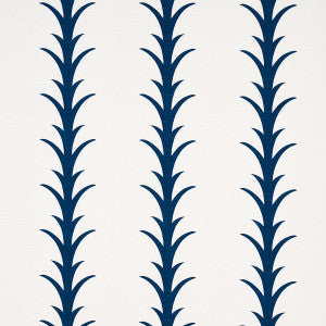 Schumacher Fabric Acanthus Stripe Navy 177635