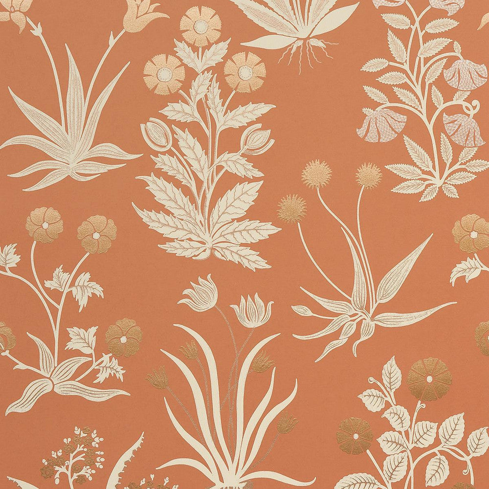 Culpeper Ox Orange 5015090 by Schumacher Designer Wallpaper Neisha Crosland 20.5" - Swanky Fabrics -