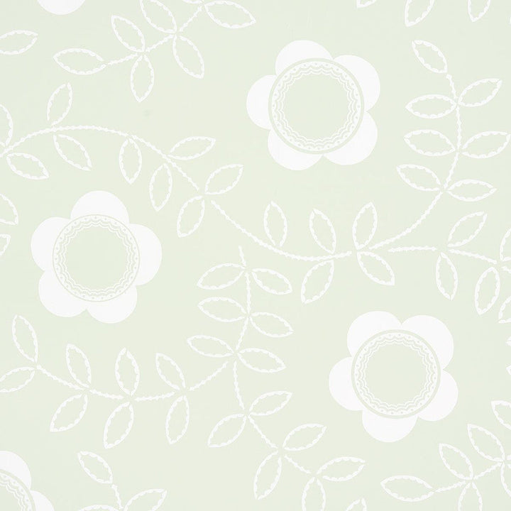 Tudor Rose Pistachio 5015101 by Schumacher Designer Wallpaper Neisha Crosland 27.0" - Swanky Fabrics -