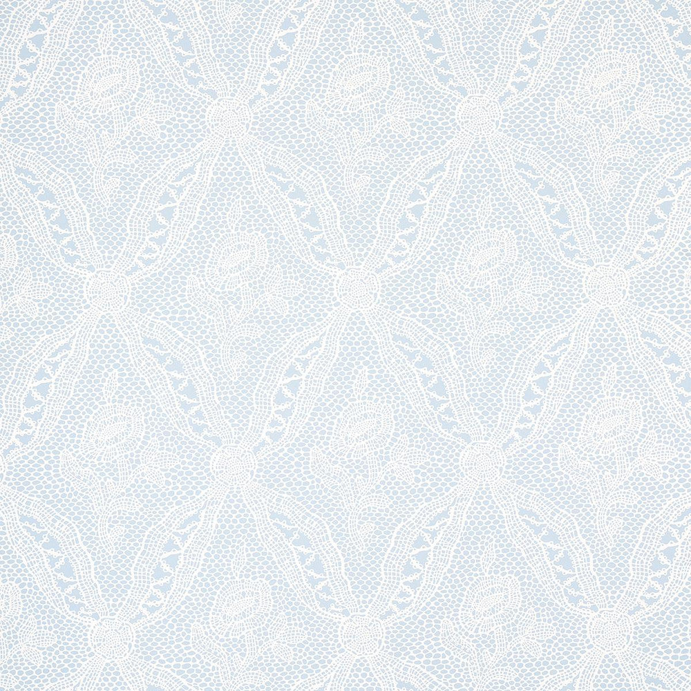 Cosette Lace Cornflower 5014722 by Schumacher Designer Wallpaper New Old-Fashioned 27.0" - Swanky Fabrics -