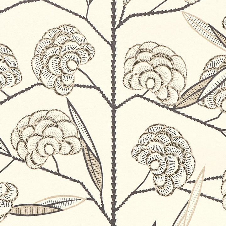 Jacob'S Tree Black & Cream 5015031 by Schumacher Designer Wallpaper Neisha Crosland 20.5" - Swanky Fabrics -