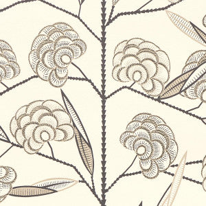 Schumacher Wallpaper Jacob'S Tree Black & Cream 5015031