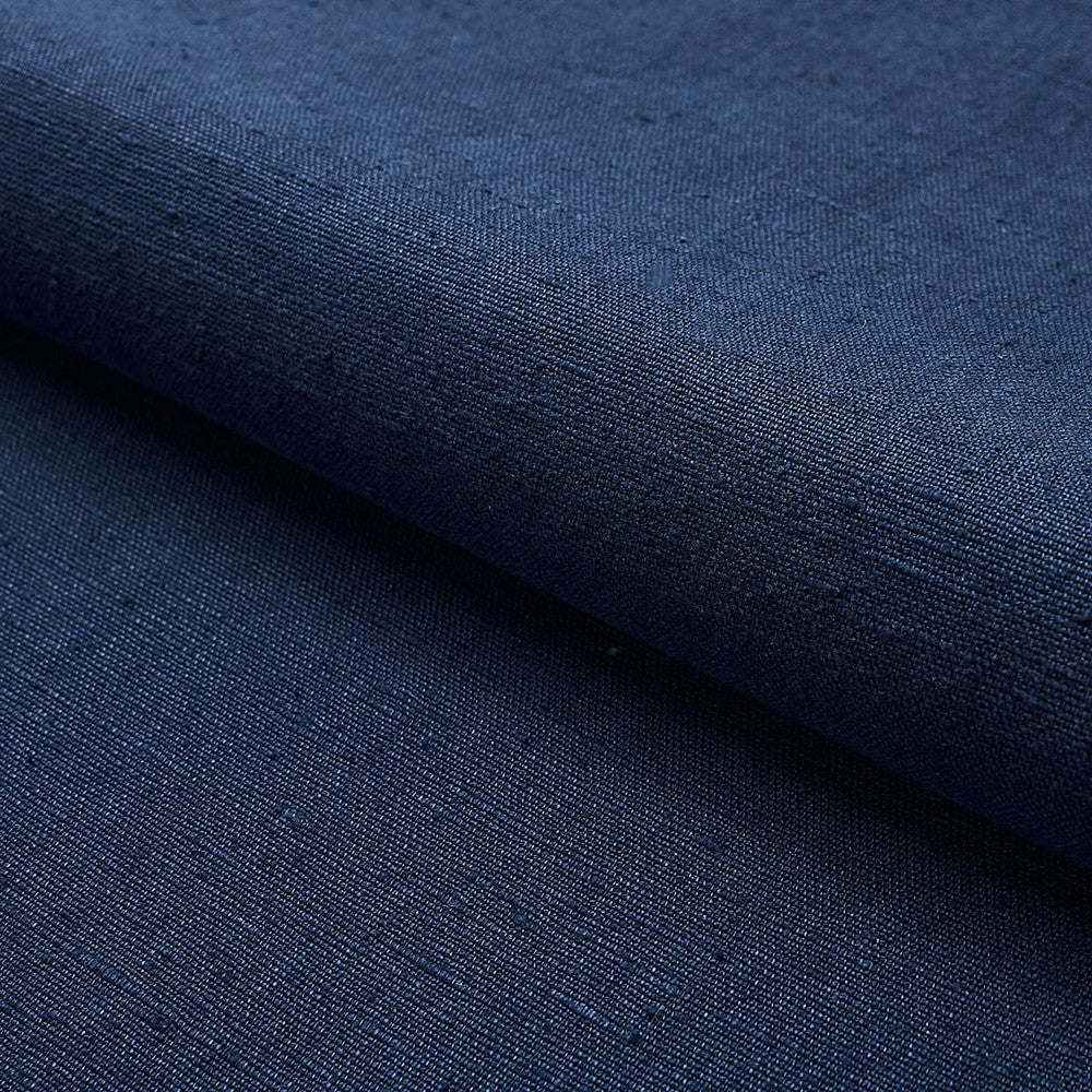 Marco Performance Linen Indigo 82623 by Schumacher Designer Fabric Perfect Basics: Linen - Swanky Fabrics -