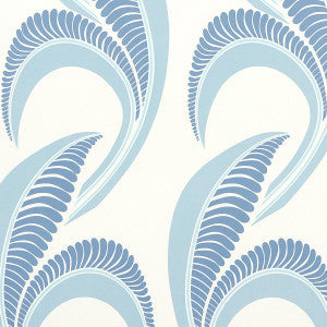 Schumacher Wallpaper Banana Leaf China Blue 5014982