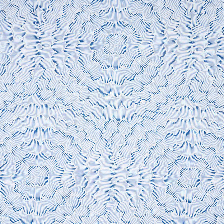 Feather Bloom Blue 5013820 by Schumacher Designer Wallpaper Moon River 54.0" - Swanky Fabrics -