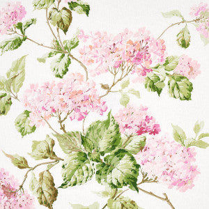 Schumacher Fabric Summer Hydrangea Blush 180821