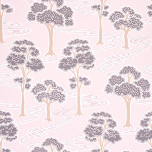 Schumacher Wallpaper Tree River Blush 5009101
