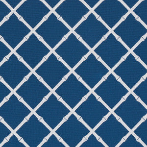 Schumacher Fabric Bamboo Trellis Indoor/Outdoor Navy 82762