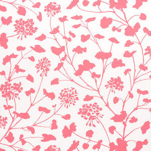 Schumacher Wallpaper Pennick Coral On Ivory 5010543