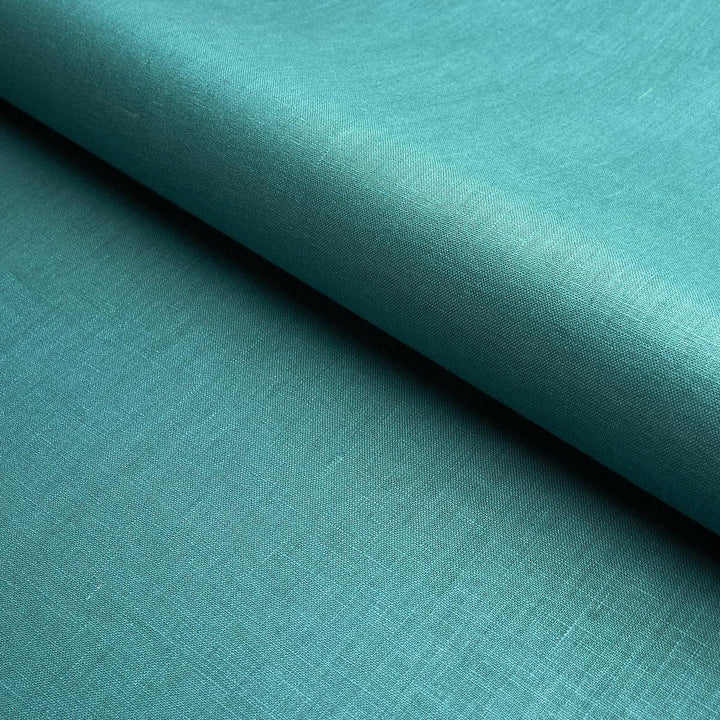 Lange Glazed Linen Peacock 82686 by Schumacher Designer Fabric Perfect Basics: Linen - Swanky Fabrics -