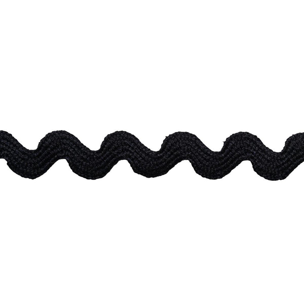Ric Rac Tape Small Black 82704 by Schumacher Designer Trim New Old-Fashioned - Swanky Fabrics -