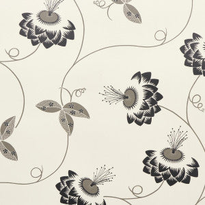 Schumacher Wallpaper Merlin Black & Cream 5015050