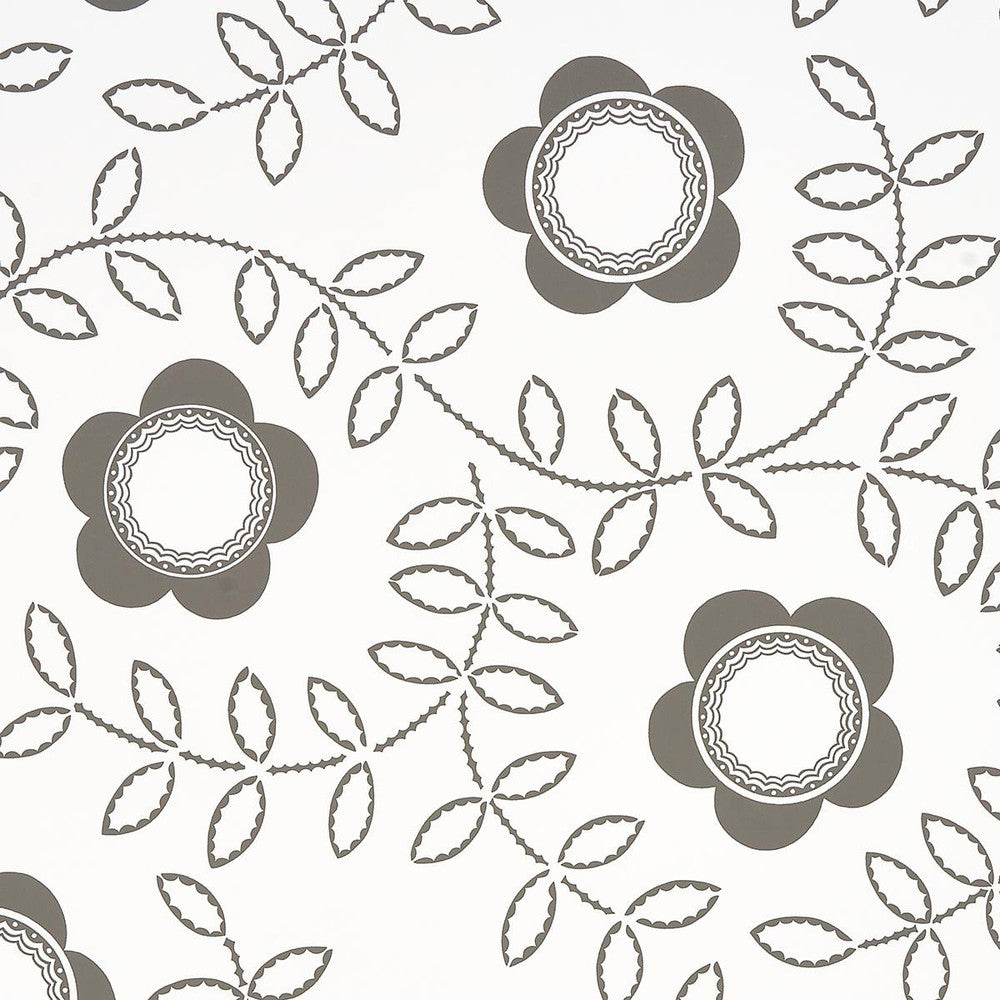 Tudor Rose Charcoal White 5015100 by Schumacher Designer Wallpaper Neisha Crosland 27.0" - Swanky Fabrics -