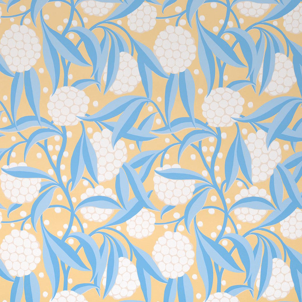 Rubus Yellow 5013331 by Schumacher Designer Wallpaper Moon River 27.0" - Swanky Fabrics -