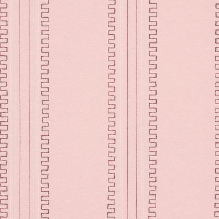 Greco Stripe Pink 83233 by Schumacher Designer Fabric Mary Mcdonald 13.5" - Swanky Fabrics -