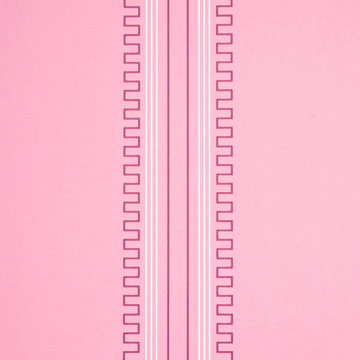 Greco Stripe Pink 5015144 by Schumacher Designer Wallpaper Mary Mcdonald 27.0" - Swanky Fabrics -