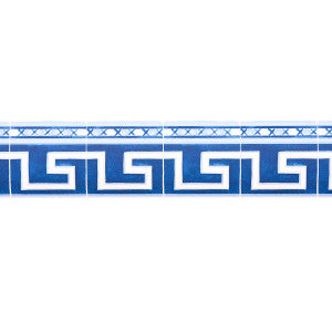 Schumacher Wallpaper Azulejos Border Azure 5015130
