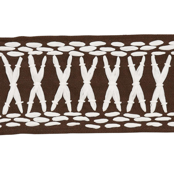 Tikki Tape Brown 69307 by Schumacher Designer Trim Mary Mcdonald 1.0" - Swanky Fabrics -