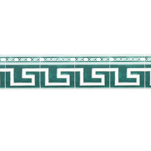 Schumacher Wallpaper Azulejos Border Emerald 5015131