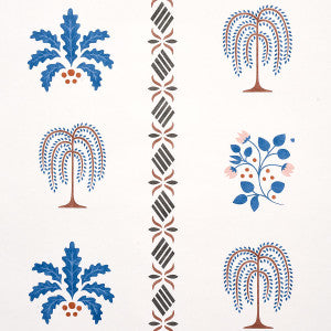 Schumacher Wallpaper Willard House Stencil Blue 5014840
