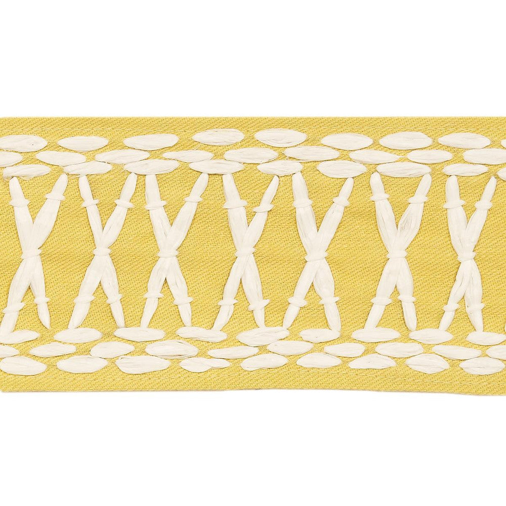 Tikki Tape Yellow 69308 by Schumacher Designer Trim Mary Mcdonald 1.0" - Swanky Fabrics -