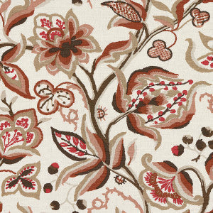 Schumacher Fabric Alexandra Vine Linen Natural & Spice 180971