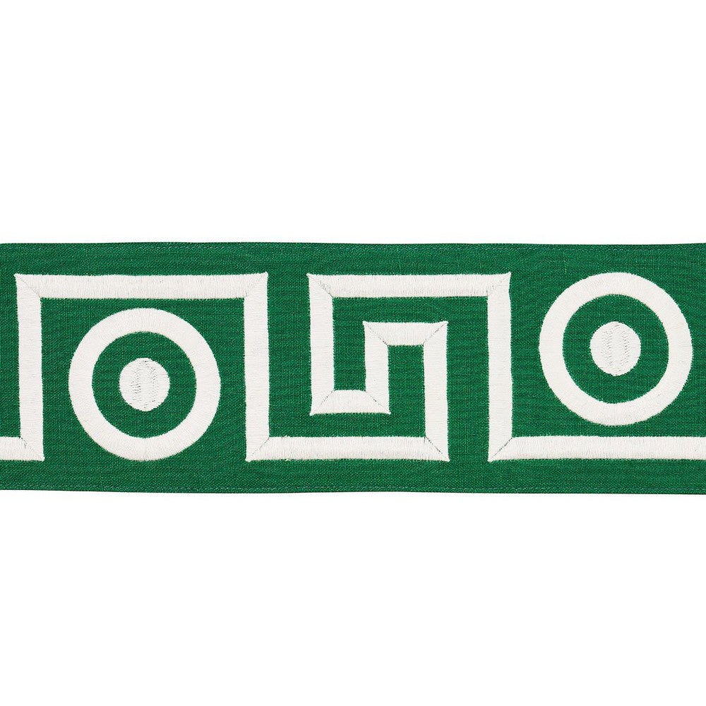Plato Tape Green 181250 by Schumacher Designer Trim Mary Mcdonald 4.62" - Swanky Fabrics -