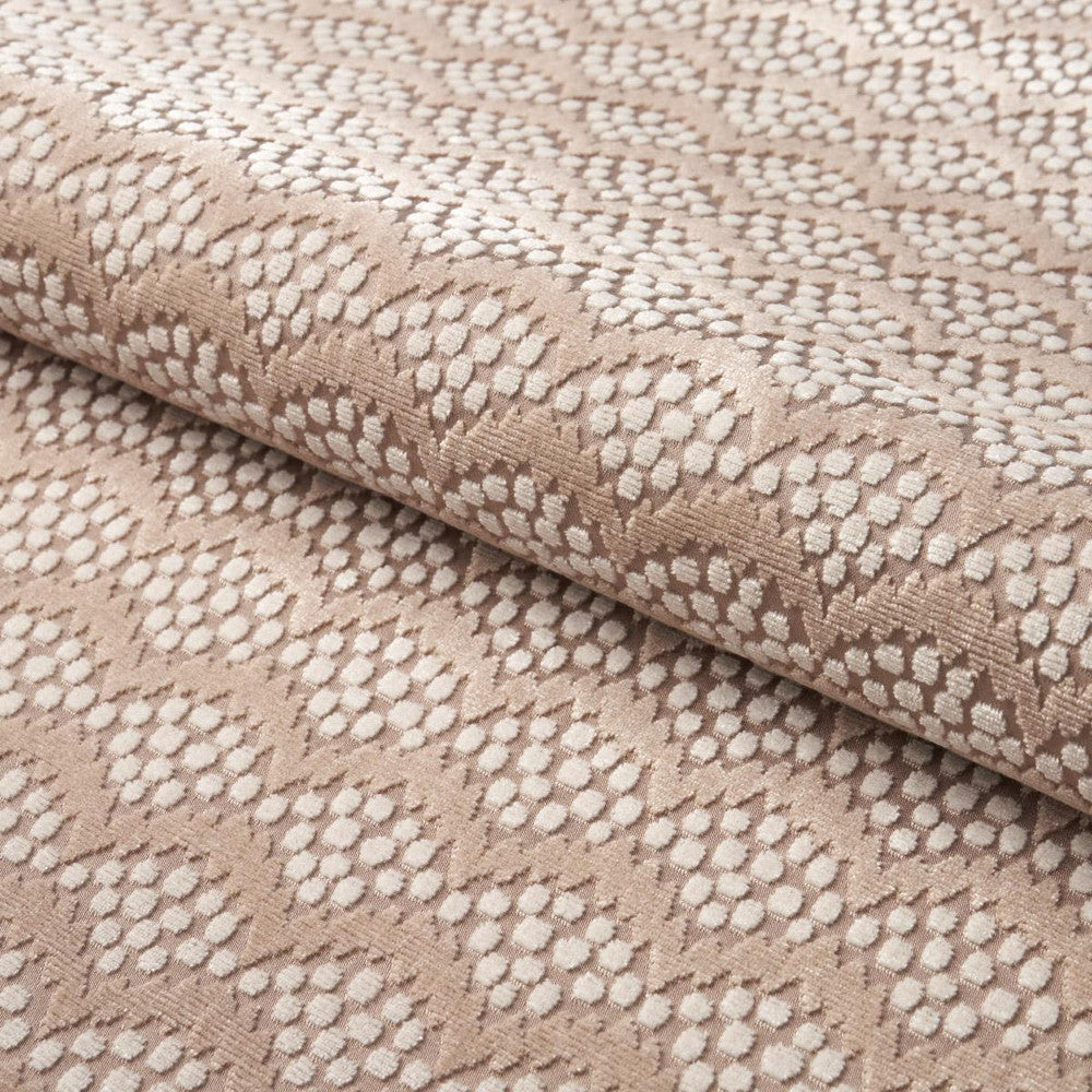 Pollen Cut Velvet Soft Clay 181422 by Schumacher Designer Fabric Neisha Crosland 2.0" - Swanky Fabrics -