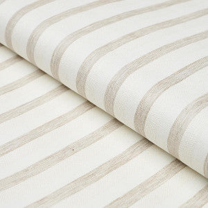 Schumacher Wallpaper Textured Linen Stripe White 5013020